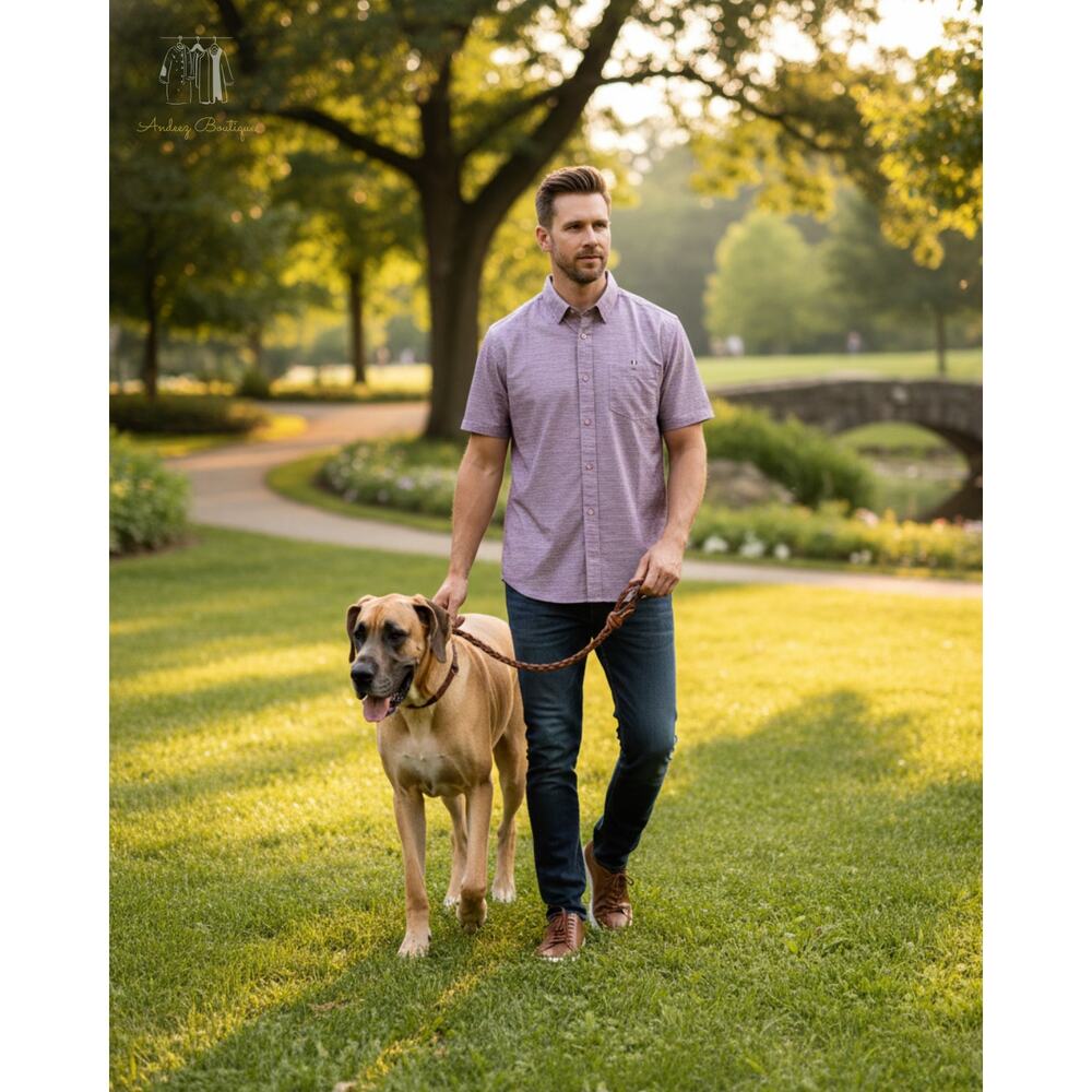7 Diamonds Mens XL‎ Dusty Rose Geo Pattern 4-Way Stretch Casual Button Up Shirt